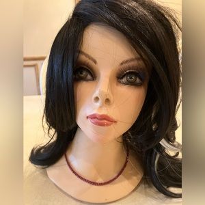 Dark pink crystal necklace